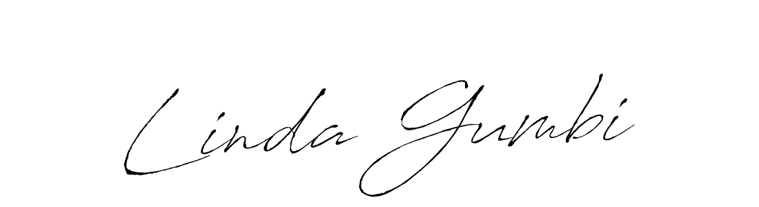 How to make Linda Gumbi name signature. Use Antro_Vectra style for creating short signs online. This is the latest handwritten sign. Linda Gumbi signature style 6 images and pictures png