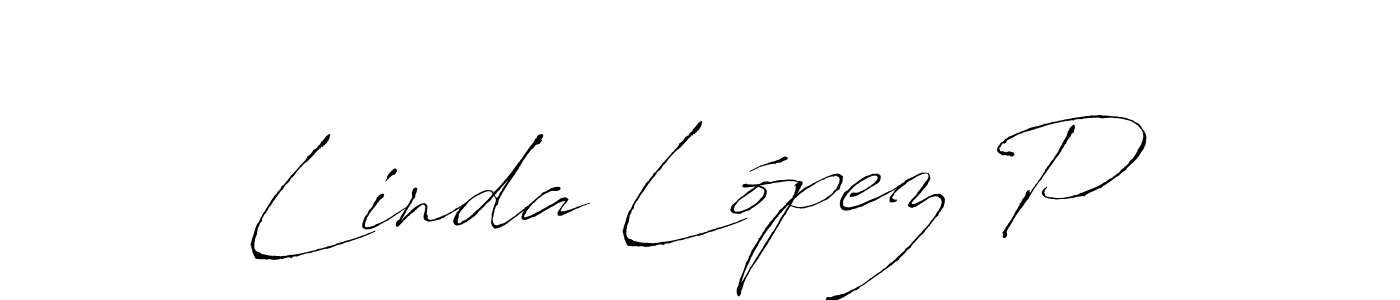 The best way (Antro_Vectra) to make a short signature is to pick only two or three words in your name. The name Linda López P include a total of six letters. For converting this name. Linda López P signature style 6 images and pictures png