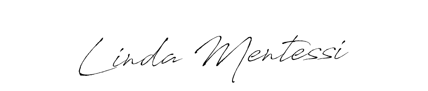 How to make Linda Mentessi name signature. Use Antro_Vectra style for creating short signs online. This is the latest handwritten sign. Linda Mentessi signature style 6 images and pictures png