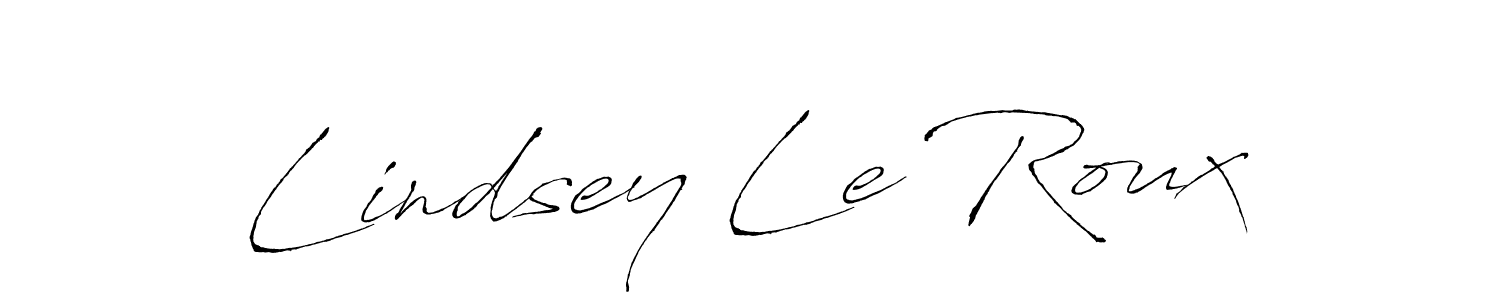 Lindsey Le Roux stylish signature style. Best Handwritten Sign (Antro_Vectra) for my name. Handwritten Signature Collection Ideas for my name Lindsey Le Roux. Lindsey Le Roux signature style 6 images and pictures png