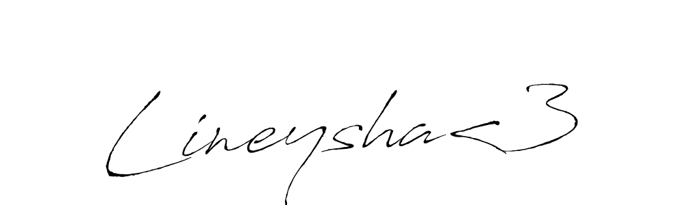 Make a beautiful signature design for name Lineysha<3. With this signature (Antro_Vectra) style, you can create a handwritten signature for free. Lineysha<3 signature style 6 images and pictures png