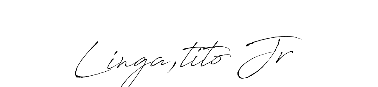 Linga,tito Jr stylish signature style. Best Handwritten Sign (Antro_Vectra) for my name. Handwritten Signature Collection Ideas for my name Linga,tito Jr. Linga,tito Jr signature style 6 images and pictures png