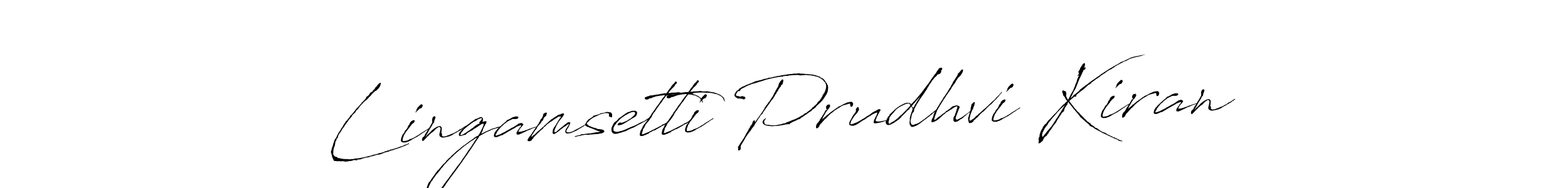 Create a beautiful signature design for name Lingamsetti Prudhvi Kiran. With this signature (Antro_Vectra) fonts, you can make a handwritten signature for free. Lingamsetti Prudhvi Kiran signature style 6 images and pictures png