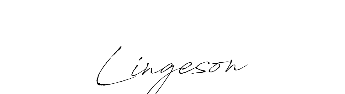 Make a beautiful signature design for name Lingeson…. With this signature (Antro_Vectra) style, you can create a handwritten signature for free. Lingeson… signature style 6 images and pictures png