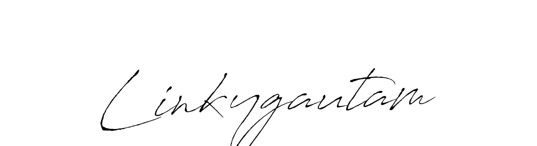 How to make Linkygautam name signature. Use Antro_Vectra style for creating short signs online. This is the latest handwritten sign. Linkygautam signature style 6 images and pictures png