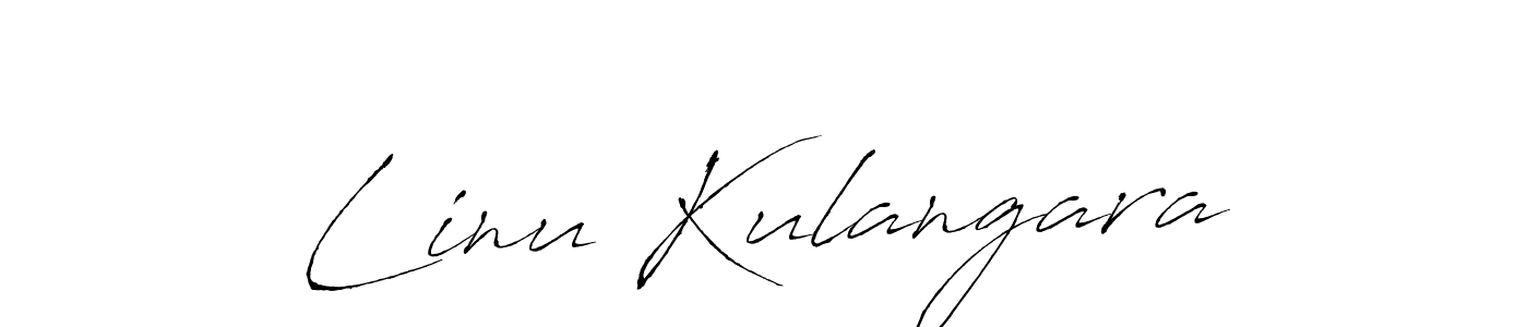 You should practise on your own different ways (Antro_Vectra) to write your name (Linu Kulangara) in signature. don't let someone else do it for you. Linu Kulangara signature style 6 images and pictures png