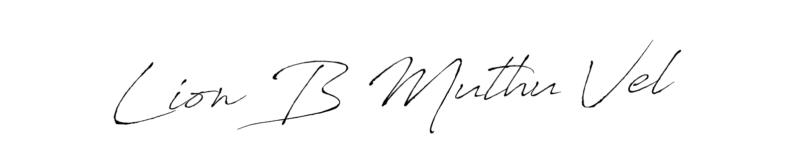 How to make Lion B Muthu Vel name signature. Use Antro_Vectra style for creating short signs online. This is the latest handwritten sign. Lion B Muthu Vel signature style 6 images and pictures png