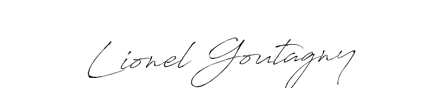 The best way (Antro_Vectra) to make a short signature is to pick only two or three words in your name. The name Lionel Goutagny include a total of six letters. For converting this name. Lionel Goutagny signature style 6 images and pictures png
