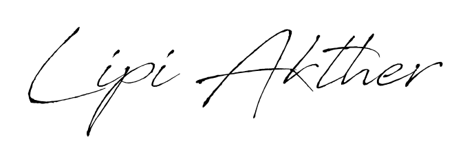 Stand out with a creative autograph for Lipi Akther. The Antro_Vectra styling blends modern aesthetics with classic signature flourishes. Lipi Akther signature style 6 images and pictures png