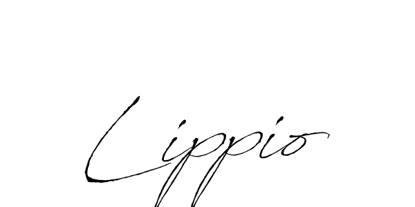 Use a signature maker to create a handwritten signature online. With this signature software, you can design (Antro_Vectra) your own signature for name Lippio. Lippio signature style 6 images and pictures png