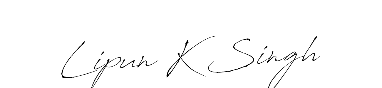 Make a beautiful signature design for name Lipun K Singh. With this signature (Antro_Vectra) style, you can create a handwritten signature for free. Lipun K Singh signature style 6 images and pictures png