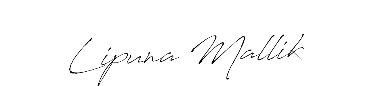 You should practise on your own different ways (Antro_Vectra) to write your name (Lipuna Mallik) in signature. don't let someone else do it for you. Lipuna Mallik signature style 6 images and pictures png