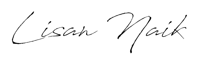 Stand out with a creative autograph for Lisan Naik. The Antro_Vectra styling blends modern aesthetics with classic signature flourishes. Lisan Naik signature style 6 images and pictures png
