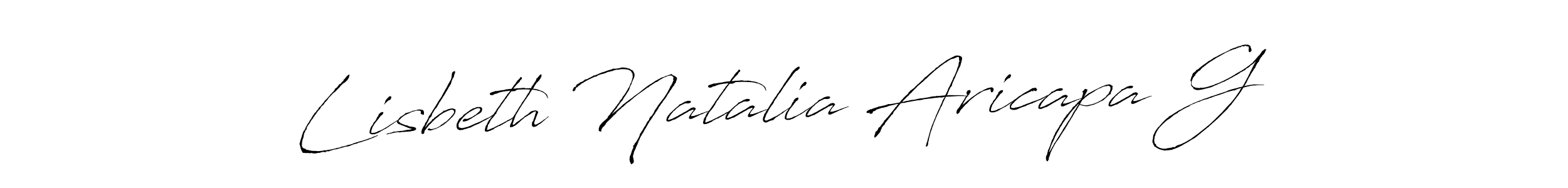 Antro_Vectra is a professional signature style that is perfect for those who want to add a touch of class to their signature. It is also a great choice for those who want to make their signature more unique. Get Lisbeth Natalia Aricapa G name to fancy signature for free. Lisbeth Natalia Aricapa G signature style 6 images and pictures png