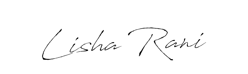 How to make Lisha Rani name signature. Use Antro_Vectra style for creating short signs online. This is the latest handwritten sign. Lisha Rani signature style 6 images and pictures png