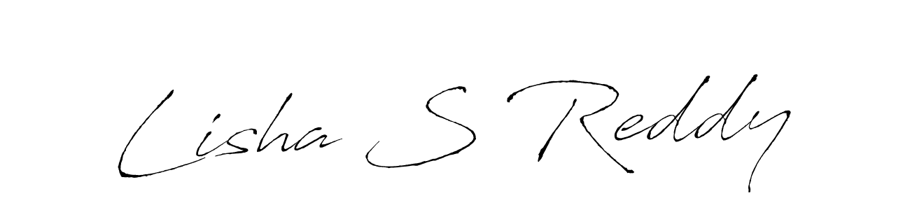 The best way (Antro_Vectra) to make a short signature is to pick only two or three words in your name. The name Lisha S Reddy include a total of six letters. For converting this name. Lisha S Reddy signature style 6 images and pictures png