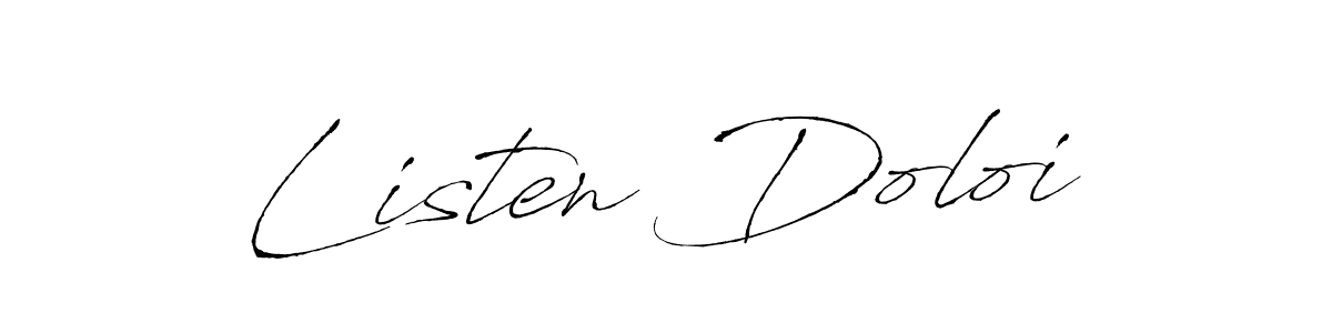 This is the best signature style for the Listen Doloi name. Also you like these signature font (Antro_Vectra). Mix name signature. Listen Doloi signature style 6 images and pictures png