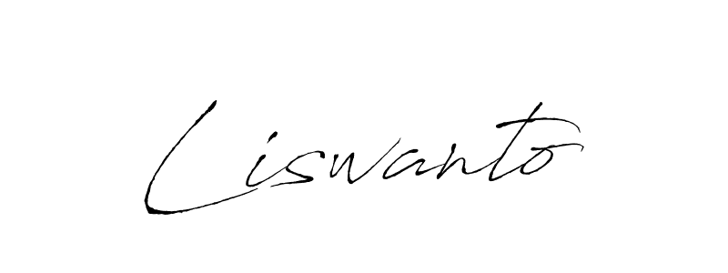 Design your own signature with our free online signature maker. With this signature software, you can create a handwritten (Antro_Vectra) signature for name Liswanto. Liswanto signature style 6 images and pictures png