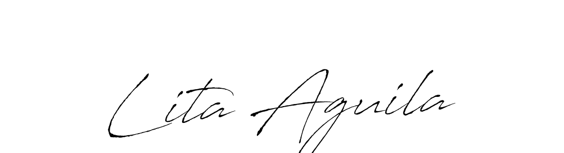 Design your own signature with our free online signature maker. With this signature software, you can create a handwritten (Antro_Vectra) signature for name Lita Aguila. Lita Aguila signature style 6 images and pictures png