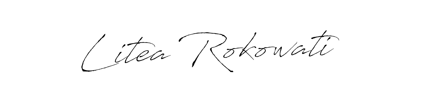 Antro_Vectra is a professional signature style that is perfect for those who want to add a touch of class to their signature. It is also a great choice for those who want to make their signature more unique. Get Litea Rokowati name to fancy signature for free. Litea Rokowati signature style 6 images and pictures png