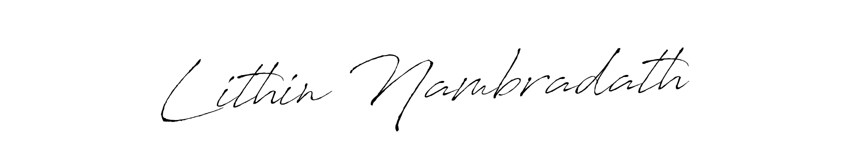 How to make Lithin Nambradath name signature. Use Antro_Vectra style for creating short signs online. This is the latest handwritten sign. Lithin Nambradath signature style 6 images and pictures png