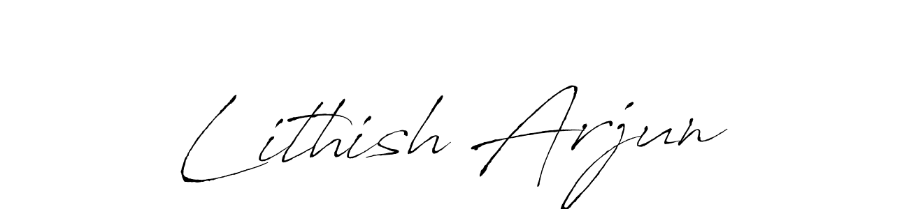 You should practise on your own different ways (Antro_Vectra) to write your name (Lithish Arjun) in signature. don't let someone else do it for you. Lithish Arjun signature style 6 images and pictures png