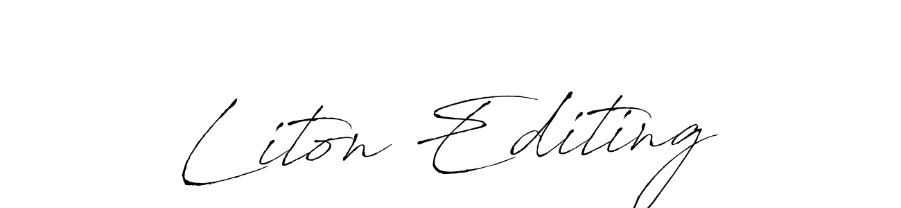 Antro_Vectra is a professional signature style that is perfect for those who want to add a touch of class to their signature. It is also a great choice for those who want to make their signature more unique. Get Liton Editing name to fancy signature for free. Liton Editing signature style 6 images and pictures png