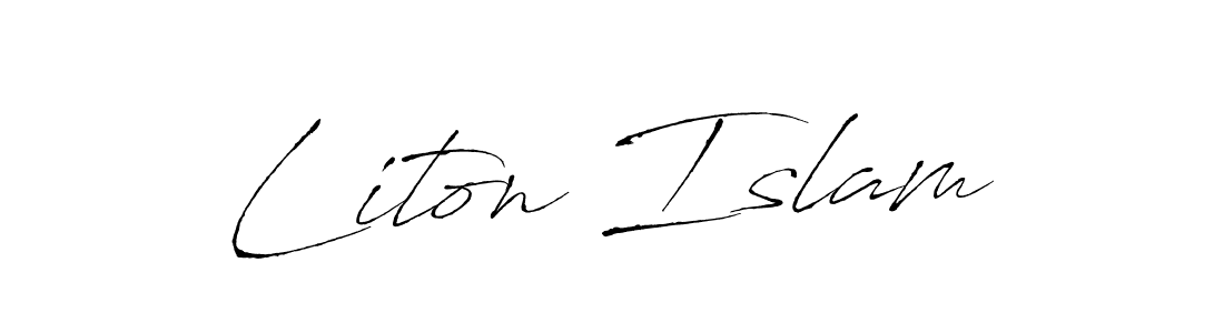 Create a beautiful signature design for name Liton Islam. With this signature (Antro_Vectra) fonts, you can make a handwritten signature for free. Liton Islam signature style 6 images and pictures png