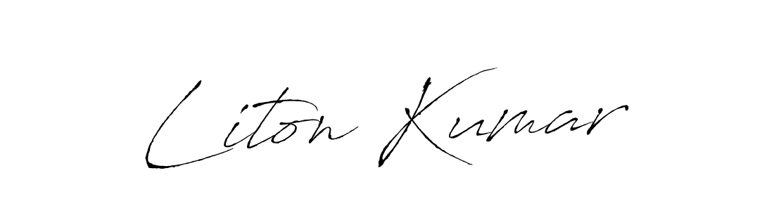 Design your own signature with our free online signature maker. With this signature software, you can create a handwritten (Antro_Vectra) signature for name Liton Kumar. Liton Kumar signature style 6 images and pictures png