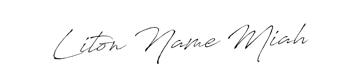 Similarly Antro_Vectra is the best handwritten signature design. Signature creator online .You can use it as an online autograph creator for name Liton Name Miah. Liton Name Miah signature style 6 images and pictures png