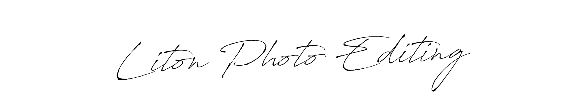 Use a signature maker to create a handwritten signature online. With this signature software, you can design (Antro_Vectra) your own signature for name Liton Photo Editing. Liton Photo Editing signature style 6 images and pictures png