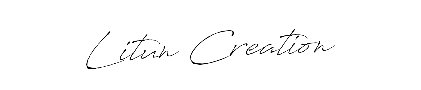 Design your own signature with our free online signature maker. With this signature software, you can create a handwritten (Antro_Vectra) signature for name Litun Creation. Litun Creation signature style 6 images and pictures png