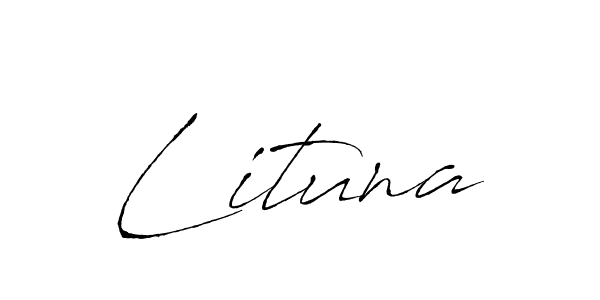 Antro_Vectra is a professional signature style that is perfect for those who want to add a touch of class to their signature. It is also a great choice for those who want to make their signature more unique. Get Lituna name to fancy signature for free. Lituna signature style 6 images and pictures png