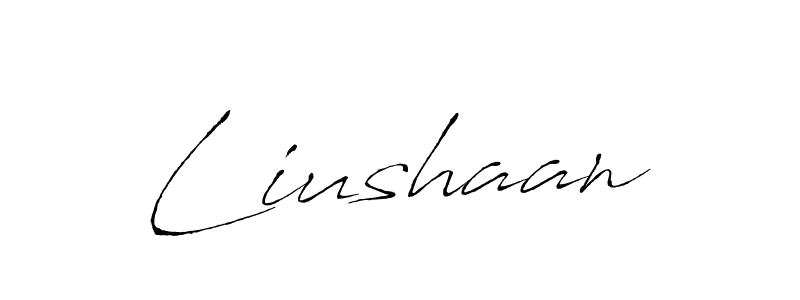 Make a beautiful signature design for name Liushaan. With this signature (Antro_Vectra) style, you can create a handwritten signature for free. Liushaan signature style 6 images and pictures png