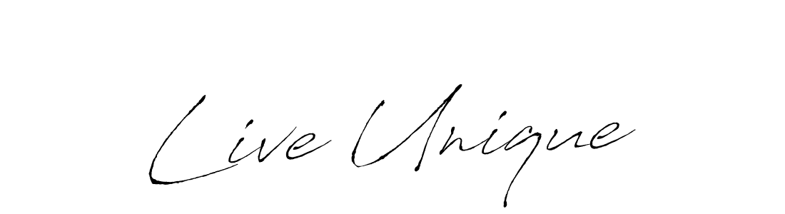 Use a signature maker to create a handwritten signature online. With this signature software, you can design (Antro_Vectra) your own signature for name Live Unique. Live Unique signature style 6 images and pictures png