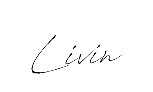 Make a beautiful signature design for name Livin. With this signature (Antro_Vectra) style, you can create a handwritten signature for free. Livin signature style 6 images and pictures png