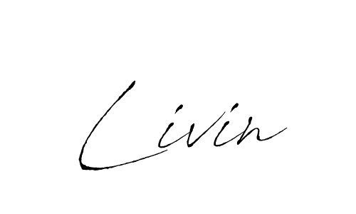 Make a beautiful signature design for name Livin. With this signature (Antro_Vectra) style, you can create a handwritten signature for free. Livin signature style 6 images and pictures png