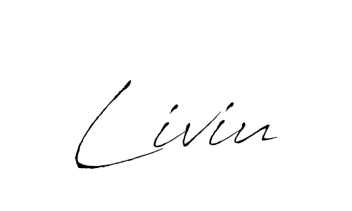 Liviu stylish signature style. Best Handwritten Sign (Antro_Vectra) for my name. Handwritten Signature Collection Ideas for my name Liviu. Liviu signature style 6 images and pictures png