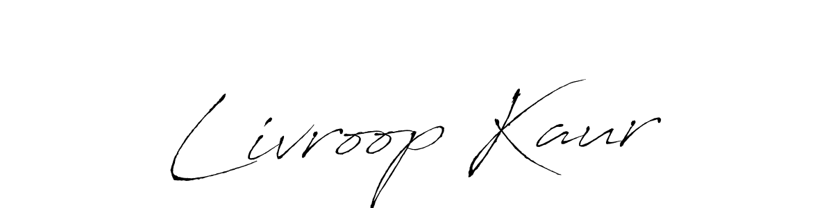 How to make Livroop Kaur signature? Antro_Vectra is a professional autograph style. Create handwritten signature for Livroop Kaur name. Livroop Kaur signature style 6 images and pictures png