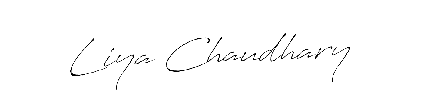 How to make Liya Chaudhary name signature. Use Antro_Vectra style for creating short signs online. This is the latest handwritten sign. Liya Chaudhary signature style 6 images and pictures png