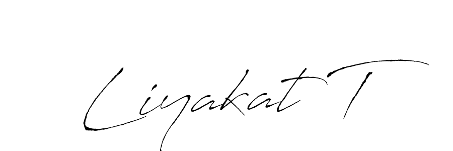 The best way (Antro_Vectra) to make a short signature is to pick only two or three words in your name. The name Liyakat T include a total of six letters. For converting this name. Liyakat T signature style 6 images and pictures png