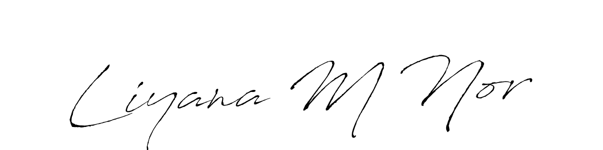 Design your own signature with our free online signature maker. With this signature software, you can create a handwritten (Antro_Vectra) signature for name Liyana M Nor. Liyana M Nor signature style 6 images and pictures png
