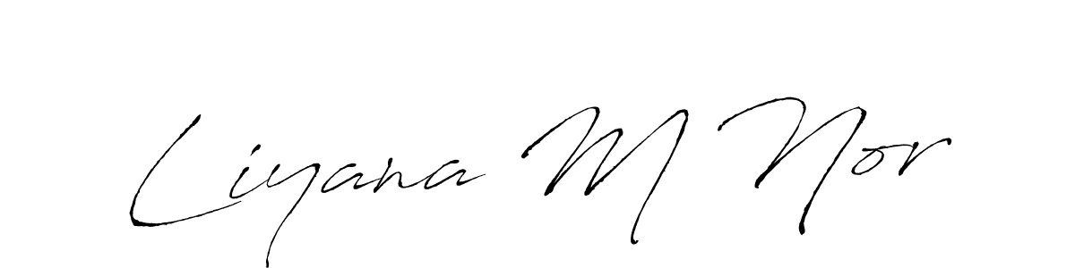 Design your own signature with our free online signature maker. With this signature software, you can create a handwritten (Antro_Vectra) signature for name Liyana M Nor. Liyana M Nor signature style 6 images and pictures png