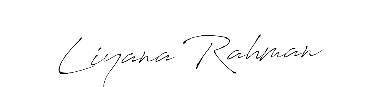 How to make Liyana Rahman name signature. Use Antro_Vectra style for creating short signs online. This is the latest handwritten sign. Liyana Rahman signature style 6 images and pictures png