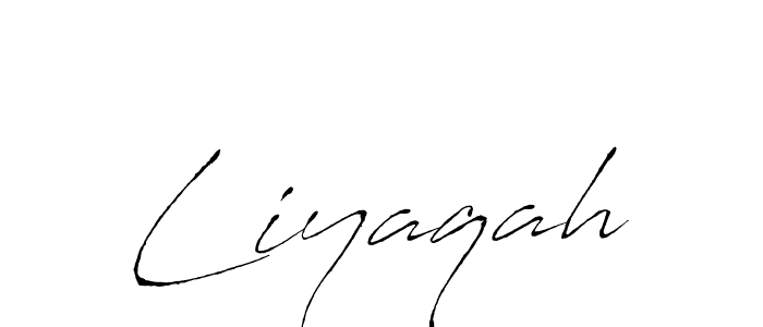 Use a signature maker to create a handwritten signature online. With this signature software, you can design (Antro_Vectra) your own signature for name Liyaqah. Liyaqah signature style 6 images and pictures png