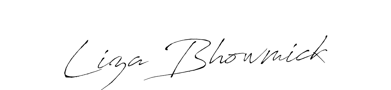 Make a beautiful signature design for name Liza Bhowmick. With this signature (Antro_Vectra) style, you can create a handwritten signature for free. Liza Bhowmick signature style 6 images and pictures png