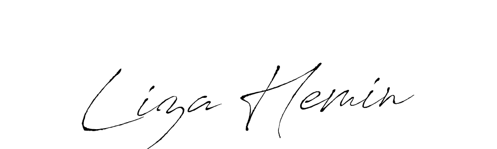 Antro_Vectra is a professional signature style that is perfect for those who want to add a touch of class to their signature. It is also a great choice for those who want to make their signature more unique. Get Liza Hemin name to fancy signature for free. Liza Hemin signature style 6 images and pictures png