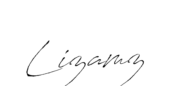 Make a beautiful signature design for name Lizamz. With this signature (Antro_Vectra) style, you can create a handwritten signature for free. Lizamz signature style 6 images and pictures png
