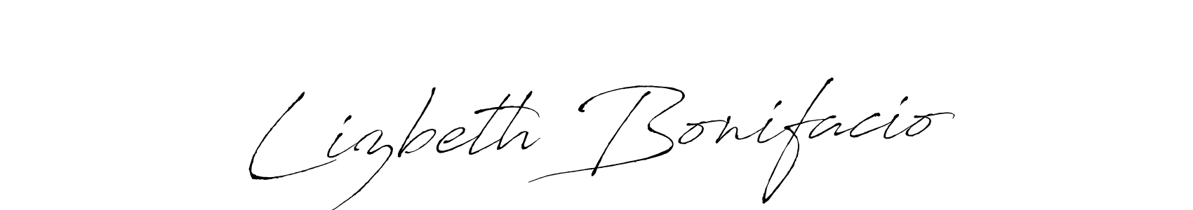 Antro_Vectra is a professional signature style that is perfect for those who want to add a touch of class to their signature. It is also a great choice for those who want to make their signature more unique. Get Lizbeth Bonifacio name to fancy signature for free. Lizbeth Bonifacio signature style 6 images and pictures png
