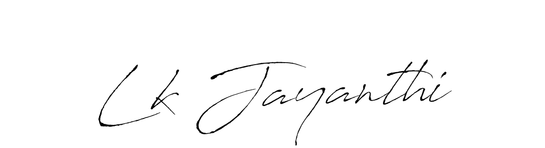 if you are searching for the best signature style for your name Lk Jayanthi. so please give up your signature search. here we have designed multiple signature styles  using Antro_Vectra. Lk Jayanthi signature style 6 images and pictures png